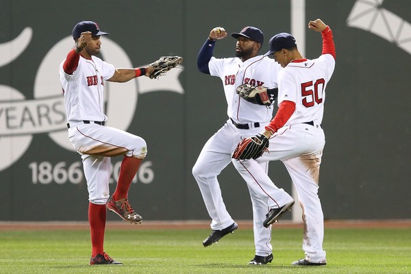 Boston Red Sox Mookie Betts Jackie Bradley Jr Chris Young