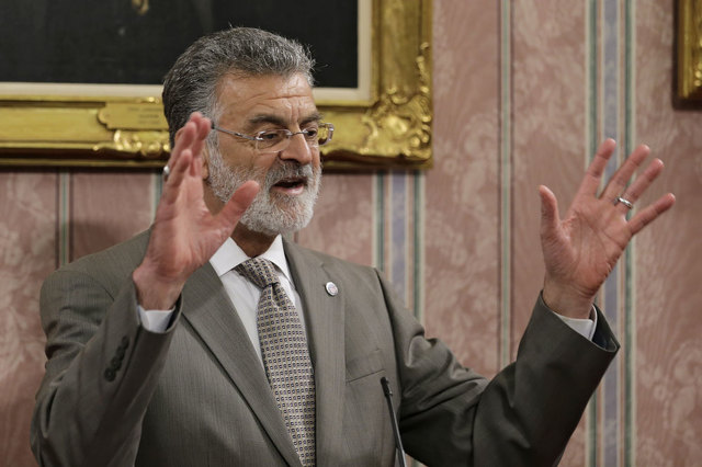 Mayor Frank Jackson answered questions Monday during a news conference in Cleveland. Click