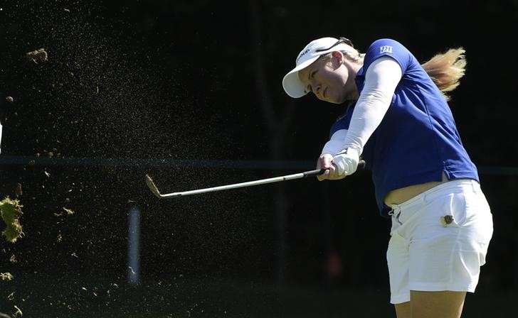 Jul 10 2015 Lancaster PA USA Brittany Lincicome makes a fairway shot on the thirteenth hole during the second round of the U.S. Women's Open at Lancaster Country Club. Mandatory Credit Kyle Terada-USA TODAY Sports