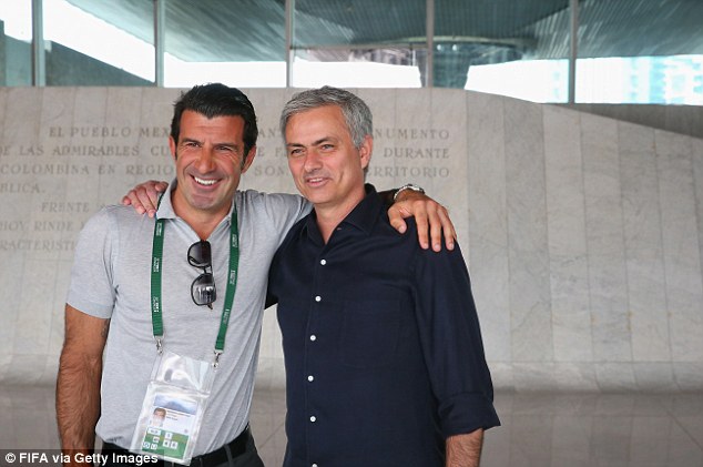 Luis Figo after touching down in Mexico City