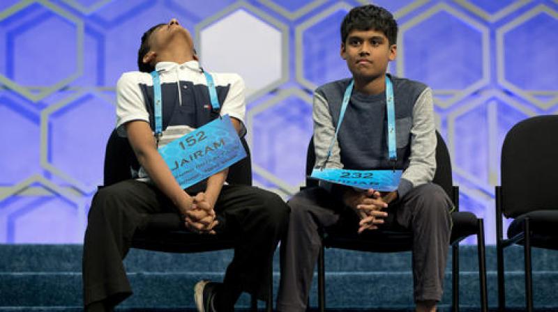 Jairam Hathwar 13 of Painted Post N.Y. left and Nihar Janga 11 of Austin Texas right wait between rounds as the two went head to head in a drawn