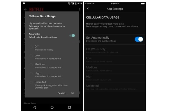 Netflix mobile cap