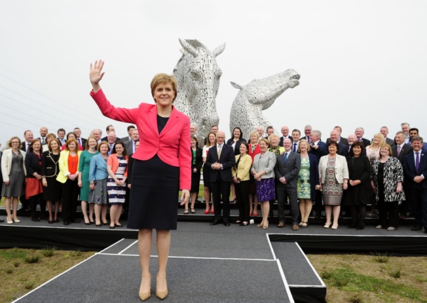 Historic and iconic...First Minister Nicola Sturgeon joined by the SNP's newly elected members of the Scottish Parliament after securing the party's historic third consecutive election victory