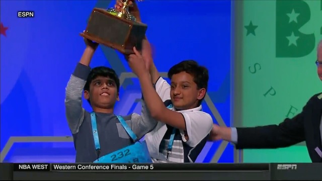 Nihar Janga and airam Hathwar outlasted 283 spellers to become co-champions of the Scripps National Spelling Bee.                      WFTS