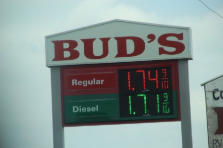 Bud's gas station on Tuesday afternoon