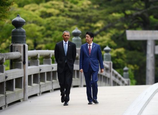 U.S. President Barack Obama left and Japanese Prime