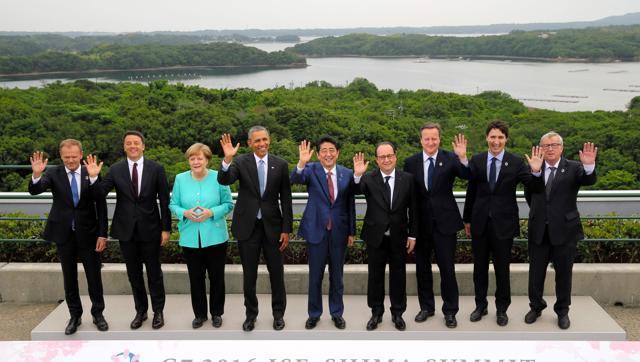 The Latest: G-7 leaders sit down for talks on world economy