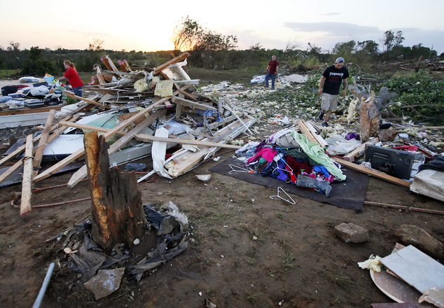 Tornado on the ground in rural Oklahoma