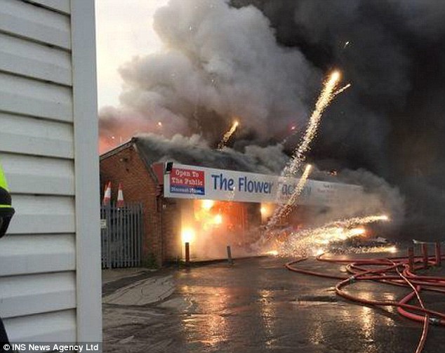 Over 50 firefighters are tackling a blaze at a fireworks factory in Southampton which was reported this morning