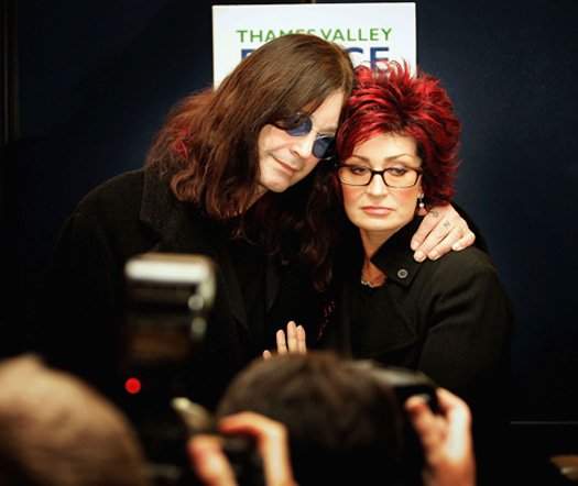 Ozzy and Sharon Osbourne talk to the press about a break-in at their home in England in 2004