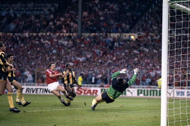 Lee Martin scores Manchester United's winning goal