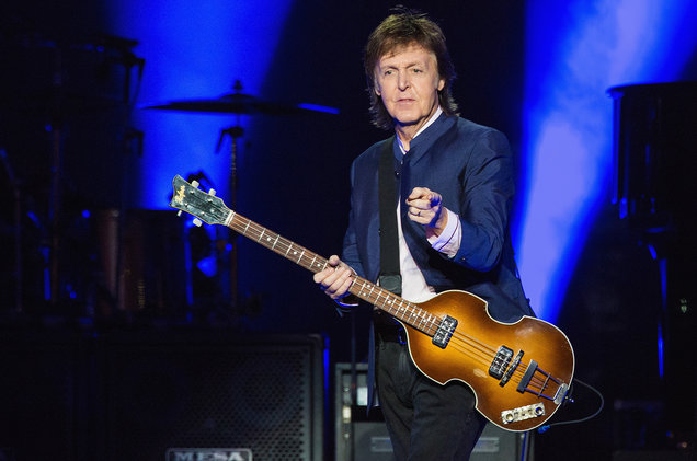 Paul Mc Cartney performs on stage during the One on One tour at Key Arena