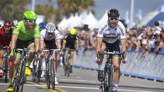 Peter Sagan wins the opening stage of the Amgen Tour of California