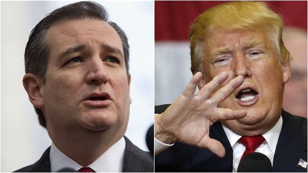 GOP presidential frontrunner Donald Trump and fellow Republican Ted Cruz. |File