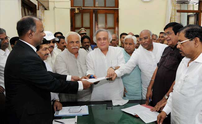 Jairam Ramesh Oscar Fernandes File Nominations For Rajya Sabha Polls