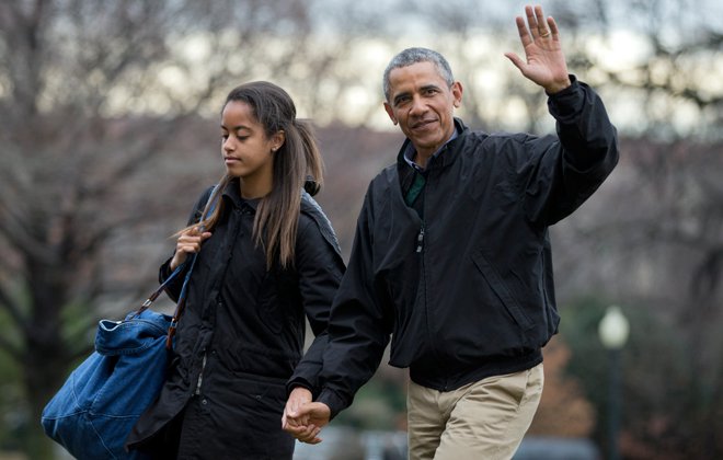 President Barack Obama with daughter Maila. AP FILE