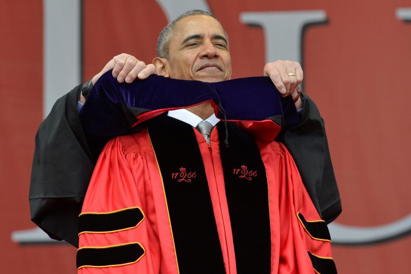 Obama decries Trump proposals in speech to Rutgers grads