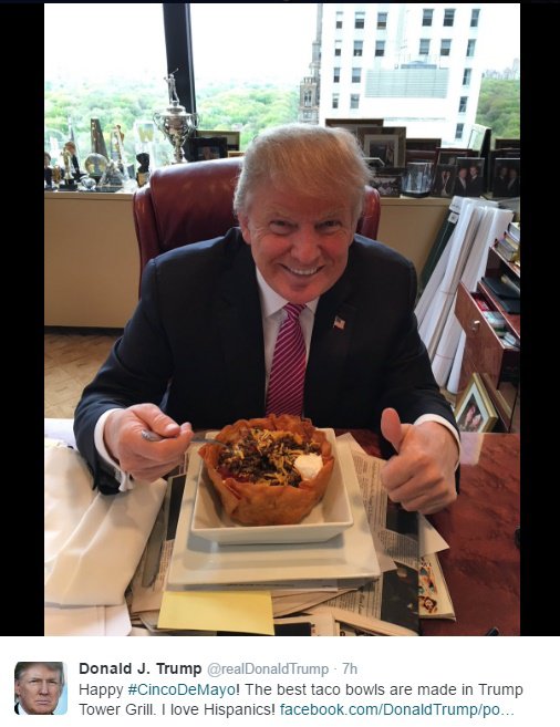 Presumptive Republican bet Donald Trump wants Hispanics to know he'loves them. SCREENGRAB FROM TRUMP'S TWITTER ACCOUNT