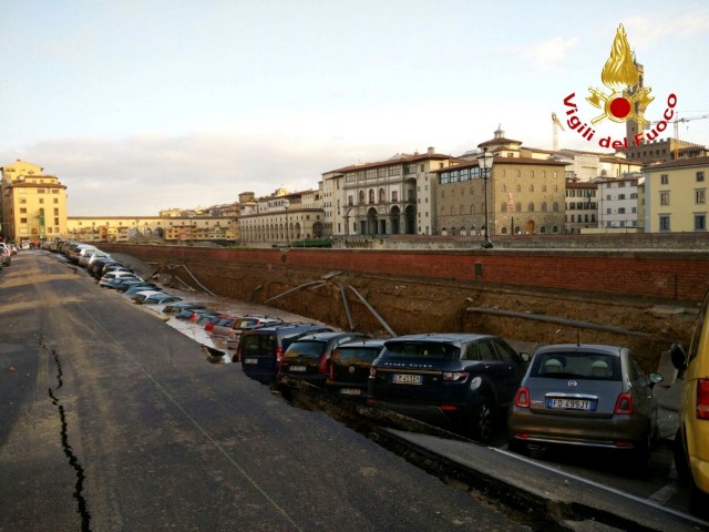 About 20 cars fell into the chasm. Reuters  Vigili del Fuoco