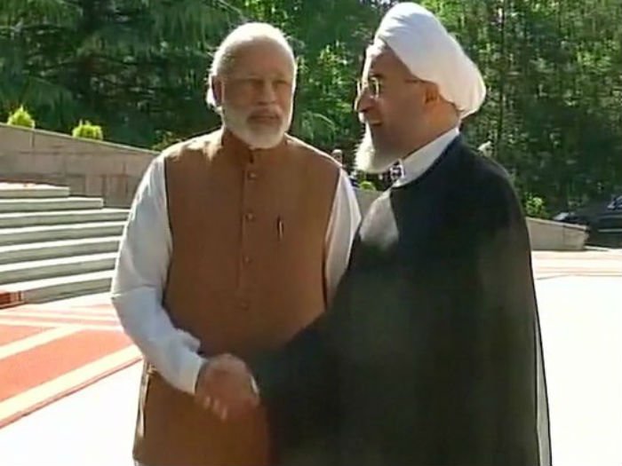 Prime Minister Narendra Modi who arrived in Tehran on Sunday on a two-day visit to Iran met Iran President Hassan Rouhani Today