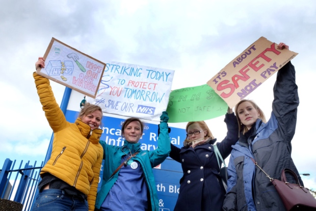 Junior doctors strike outside Doncaster Royal Infirmary