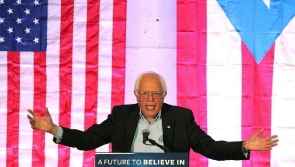 Democratic presidential candidate Sen. Bernie Sanders I-Vt. holds a town hall meeting at the Luis Muñoz Marin Foundation in Trujillo Alto Puerto Rico Monday