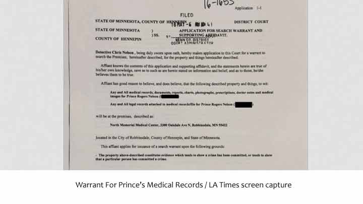 Warrant: Minnesota doctor saw Prince, prescribed drugs