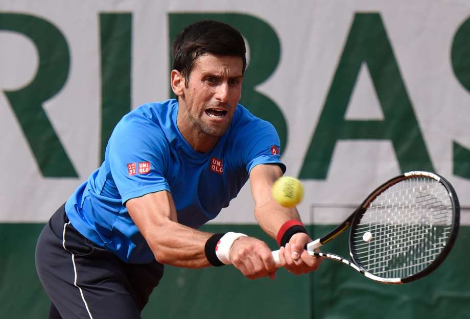 Serbia's Novak Djokovic trains ahead of the 2016 Roland Garros French Tennis Open in Paris