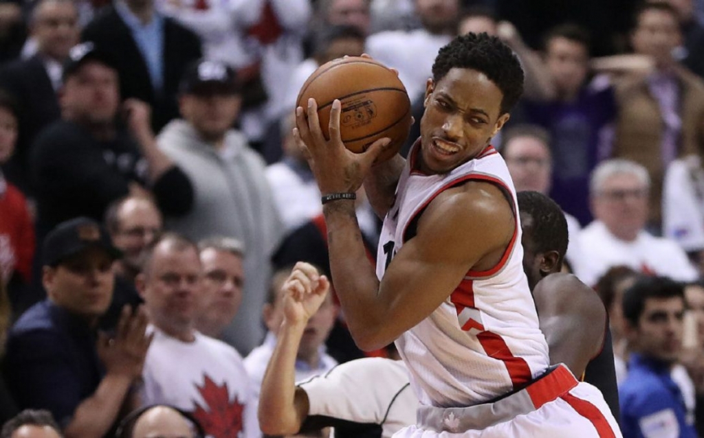 Raptors guard De Mar DeRozan is looking to bounce back in Game 2 against the Miami Heat