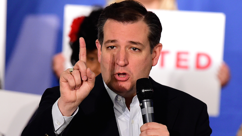 Republican presidential hopeful Sen. Ted Cruz speaks at a rally