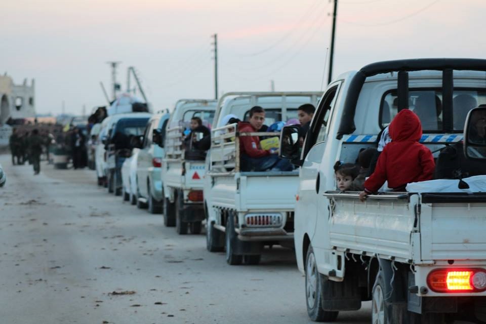 Residents of rebel-held north Aleppo flee to Kurdish-held territories on Saturday