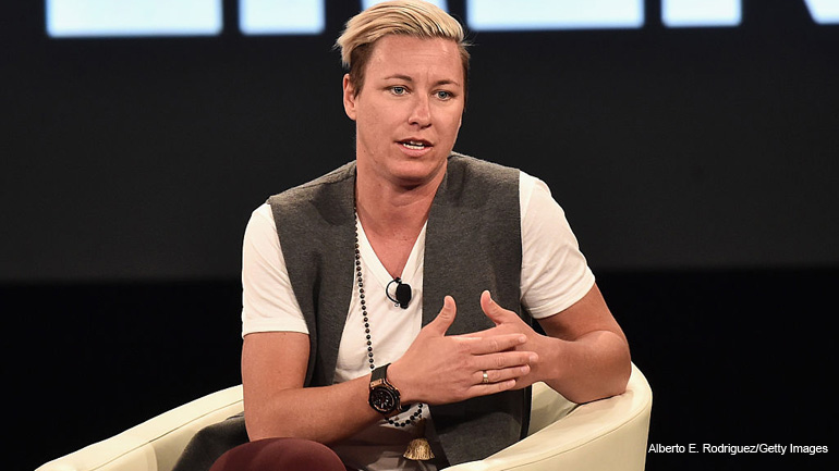 RANCHO PALOS VERDES CA- FEBRUARY 02 Former soccer player Abby Wambach speaks at the AOL 2016 MAKERS conference at Terranea Resort