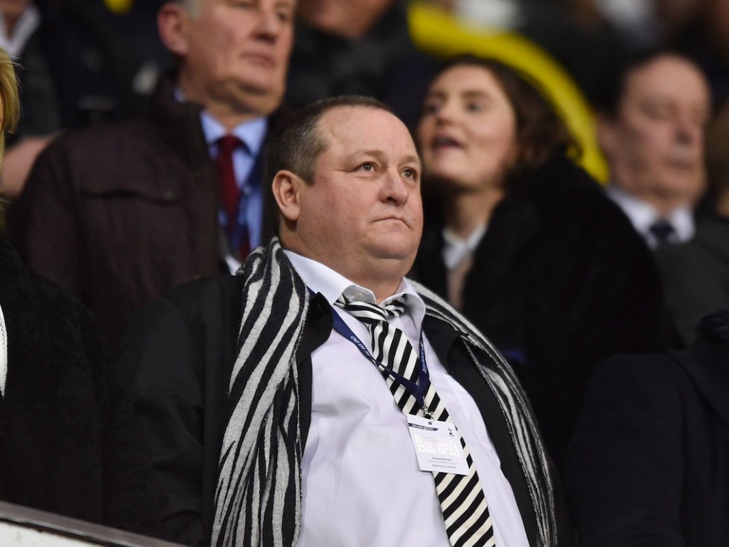 Football Soccer- Tottenham Hotspur v Newcastle United- Barclays Premier League- White Hart Lane- 13/12/15 Newcastle United owner Mike Ashley and wife Linda in the stands