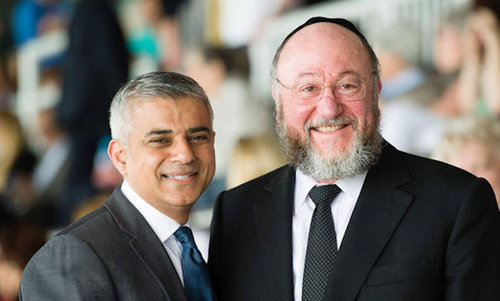 Sadiq Khan with Chief Rabbi Ephraim Mirvis