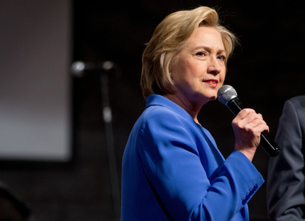 Democratic presidential candidate Hillary Clinton speaks at St. Stephen Baptist Church during a campaign stop in Louisville Ky. on Sunday