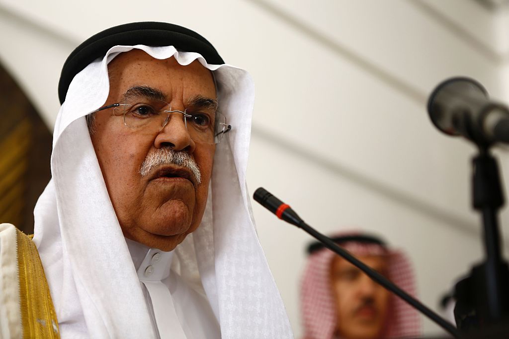 Saudi Oil Minister Ali al Naimi speaks during a press conference following a meeting with Sudanese Oil Minister in Khartoum