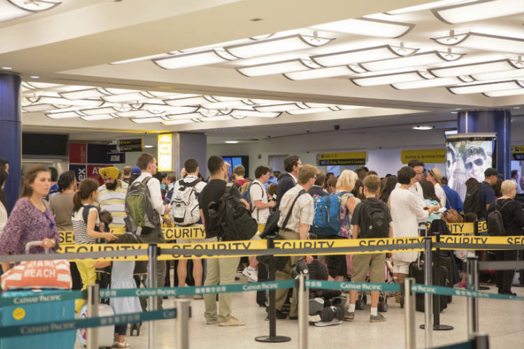 JFK Airport New York security queues