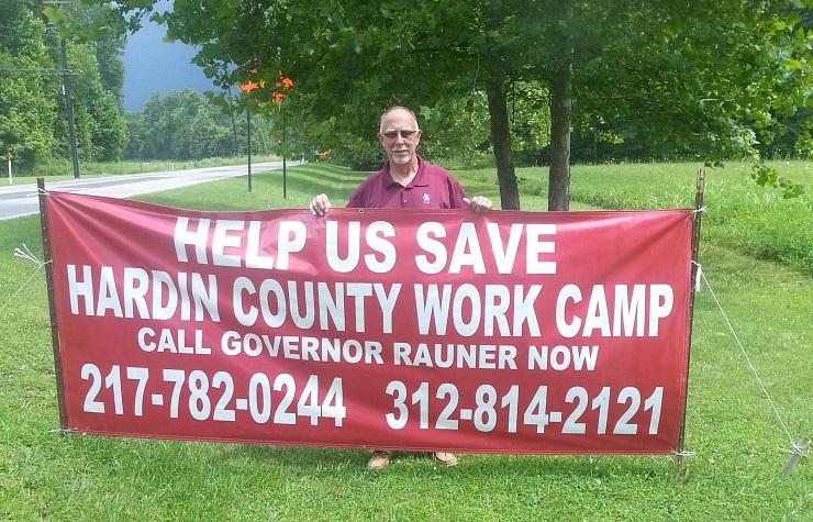 Senator Gary Forby showing support for the effort to keep the work camp open. 
 Sen. Forby