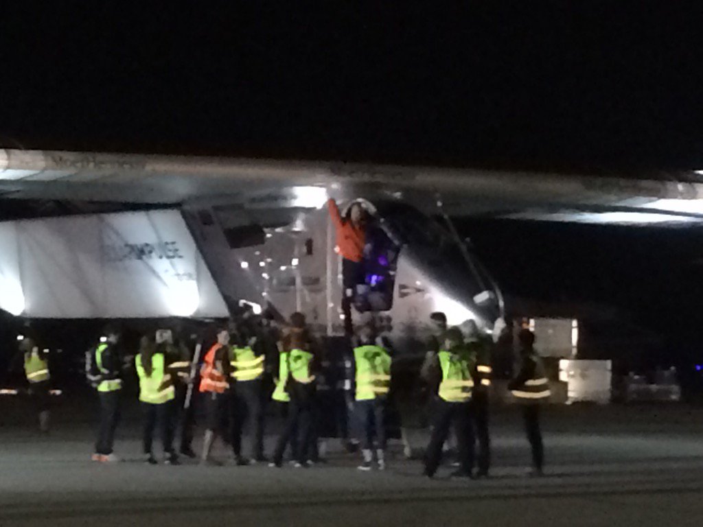 Solar Impulse 2 prepares to take off from Dayton International Airport on Wednesday