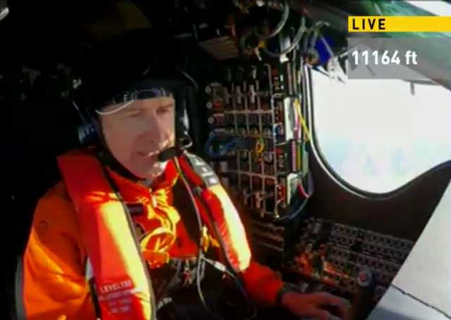 André Borschberg leaves California behind heading to Phoenix May 2. Image from Solar Impulse live feed via YouTube