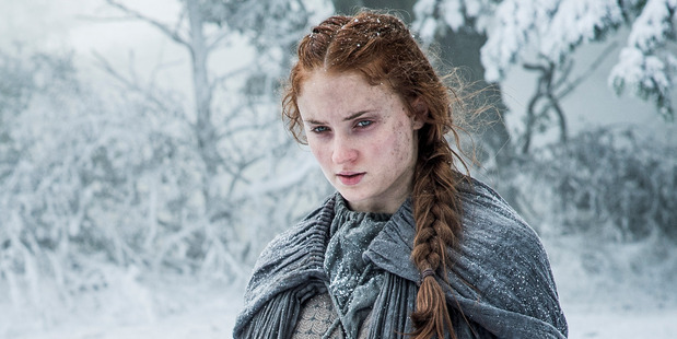 Sophie Turner as Sansa Stark in a scene from the TV show Game of Thrones