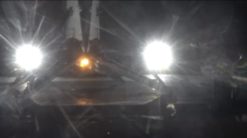 The first stage of SpaceX's Falcon 9 rocket safely on the'Of Course I Still Love You Autonomous Spaceport Drone Ship. Image Credit SpaceX