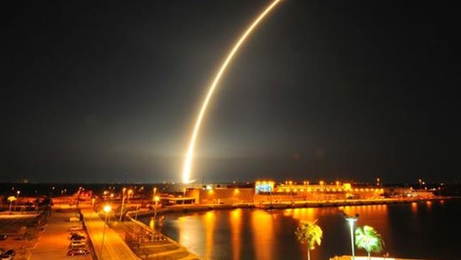 SpaceX's Falcon 9 rocket is seen launching from Cape Canaveral Air Force Station in this