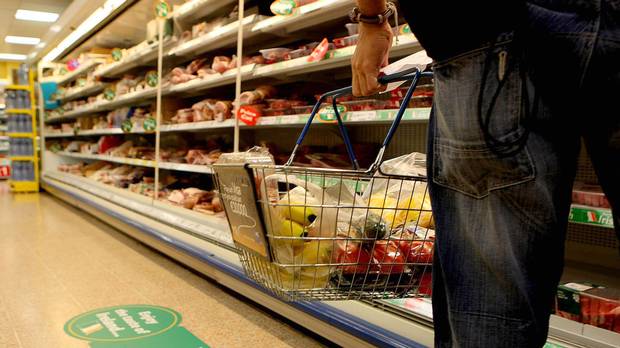 Spending on groceries on offer fell to a seven-year low as superstores took on discounters with permanent price cuts