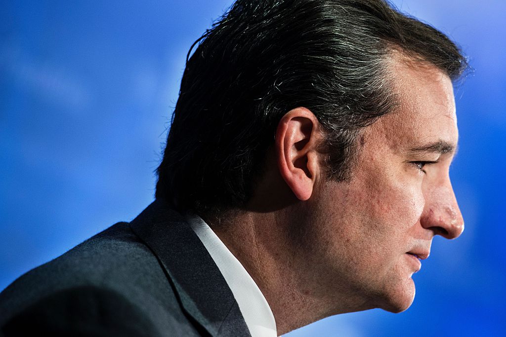 U.S. Senator Ted Cruz waits to speak during a speech at the Heritage Foundati