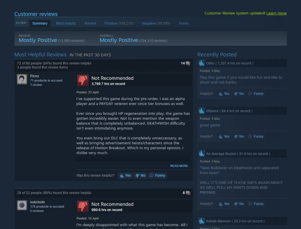 Steam Changes User Reviews To Focus On Recent Experiences