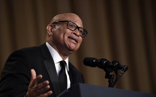 Larry Wilmore the guest host from Comedy Central speaks at the annual White House Correspondents&#039 Association dinner at the Washington Hilton in Washington Saturday