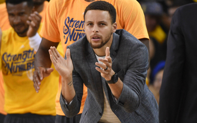 Stephen Curry will keep cheering from the sideline