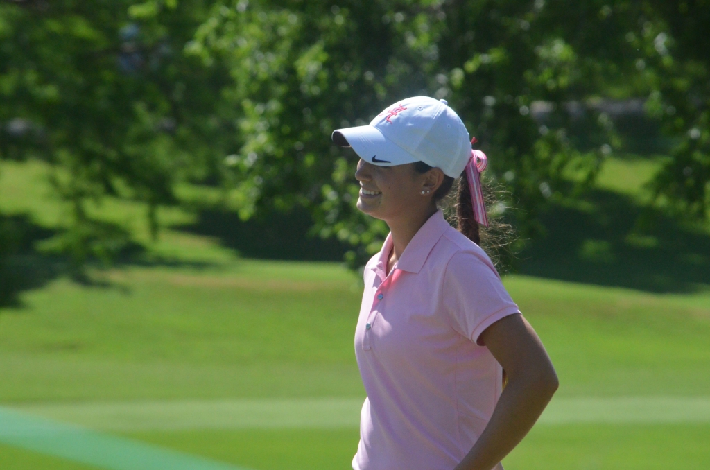 Former Aledo Ladycat golfer Cheyenne Knight is at 2-under par after three rounds of the LPGA's Volunteers of America Texas Shootout today at Los Colinas Country Club in Irving and made the cut for Sunday's final round. She is shown during the