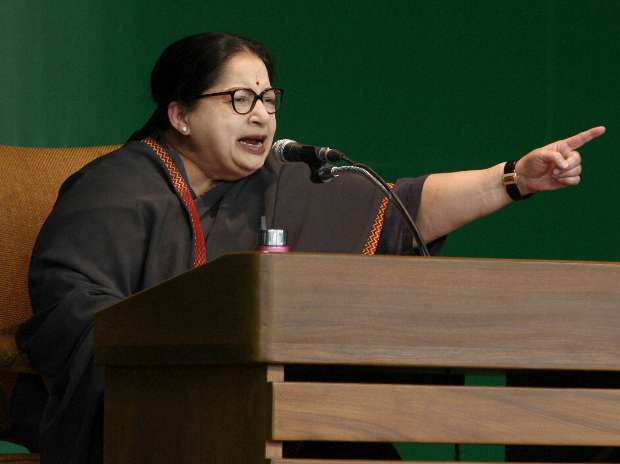 Tamil Nadu Chief Minister and AIADMK Supremo J. Jayalalithaa after her party emerged victorious in the state Assembly polls. Credit PTI